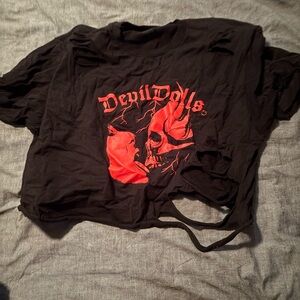 Devil Dolls Black and Red Crop Top